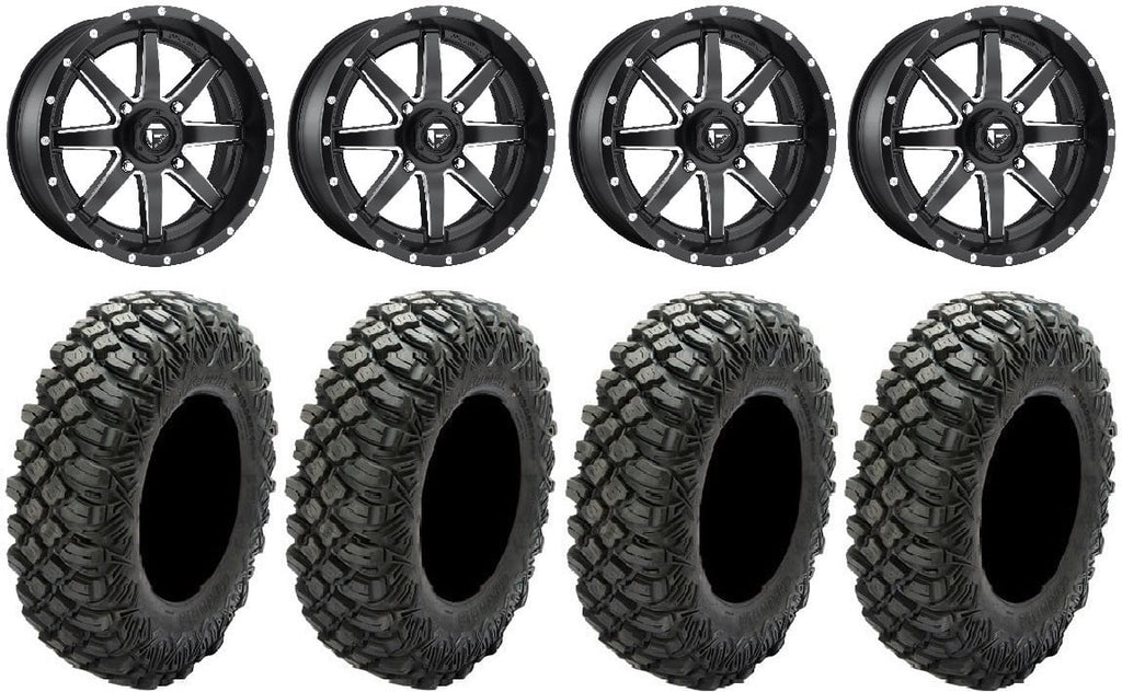 Fuel Maverick Black 16" Wheels 33" Crawler  Tires Kawasaki Teryx Mule