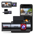 WiFi 3 Channel Dash Cam 2K+1080P+1080P@30fps with  Speed, 4K Dual Dashcam Front and Inside, Triple Car Dash Camera with Type C Port, ,  Night Vision, 170° Wide Angle, 24hr Parking Monitor