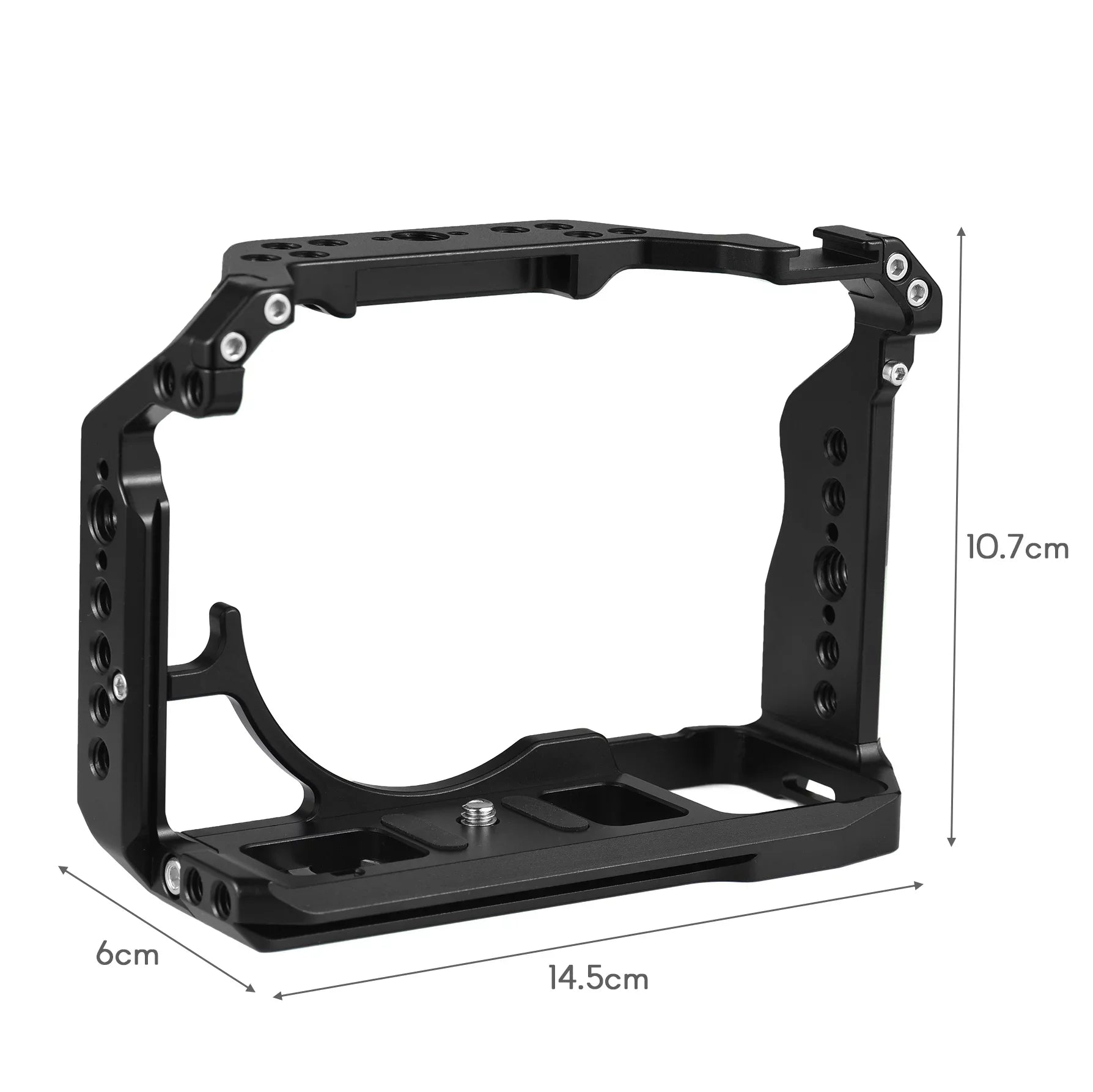 Camera Cage, Aluminum Alloy Video Cage with Cold Shoe Mounts, Numerous 1/4 Inch Screw Holes, Sony A7IV/A7M4//A7R4/A7S3
