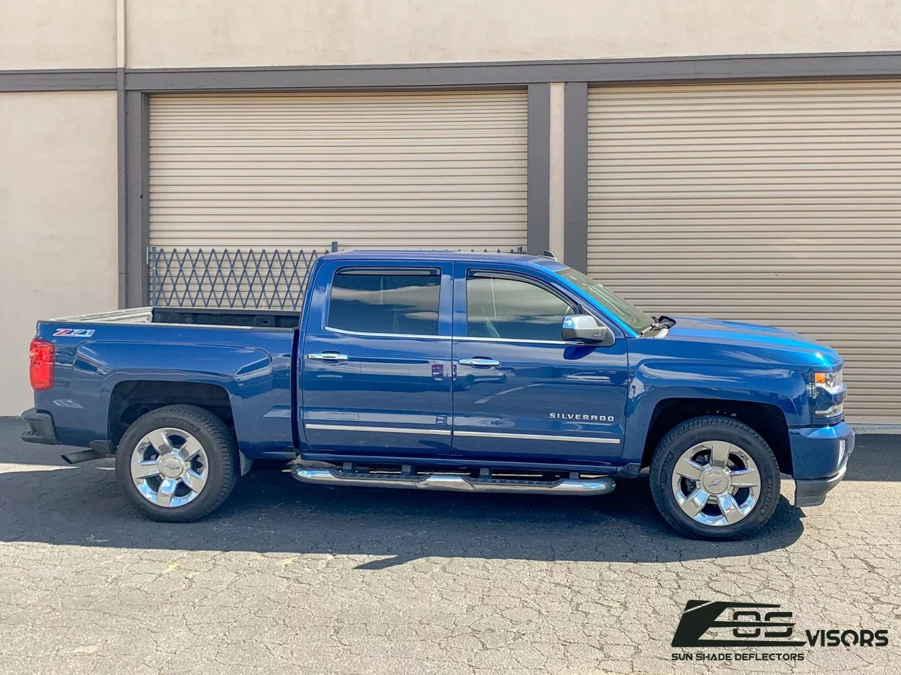 Extreme Online Store Fits  2014-2018 Chevrolet Silverado 1500 Crew Cab Models |  Visors - Style   Side Vents Window Deflectors Rain Guards