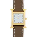 Pre-Owned  H Watch  25mm HH1.201 B engraved (around 2023) Women's /Leather Quartz White Dial (Like New)