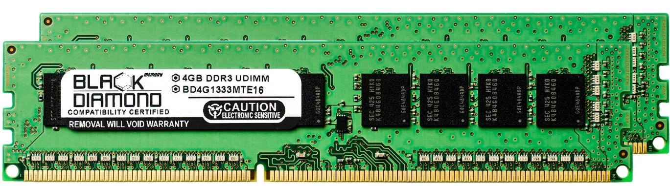 8GB 2X4GB  Memory for SuperMicro SuperServer 5000 5016I- DDR3  240pin PC3-10600 1333MHz Black Diamond Memory Module Upgrade