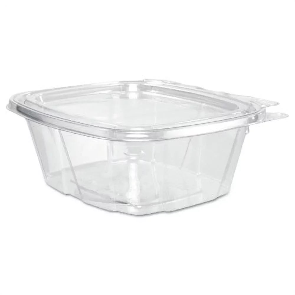 Dart ClearPac SafeSeal Tamper-Resistant/Evident Containers, Flat Lid, 16 oz, 4.9 x 2.5 x 5.5, Clear, Plastic, 100/Bag, 2 Bags/