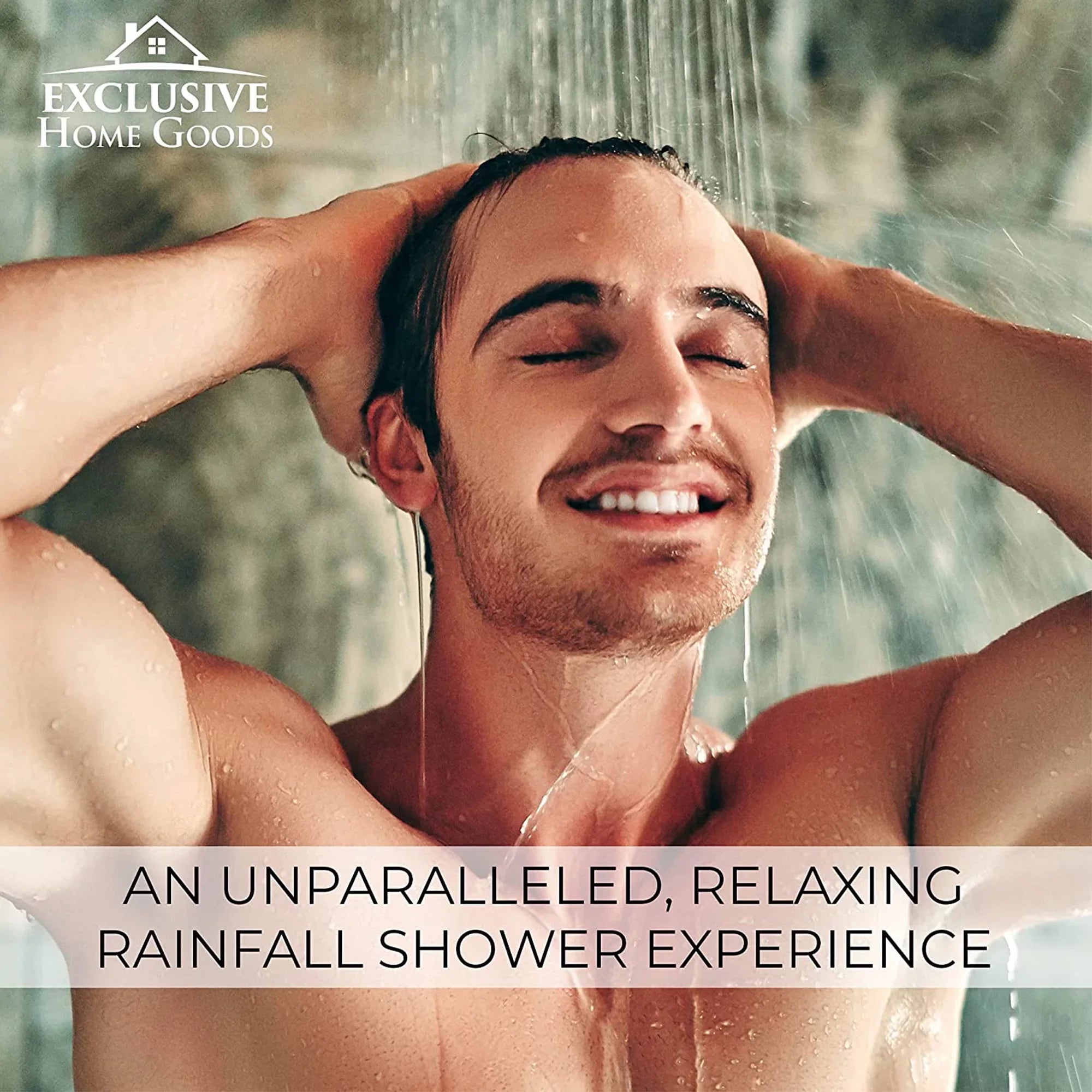 Exclusive Home Goods Rainfall Shower Head & Showerhead Filter System for Hard Water