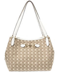 Giani Bernini Logo Jacquard 4 Poster White Signature Shoulder Bag