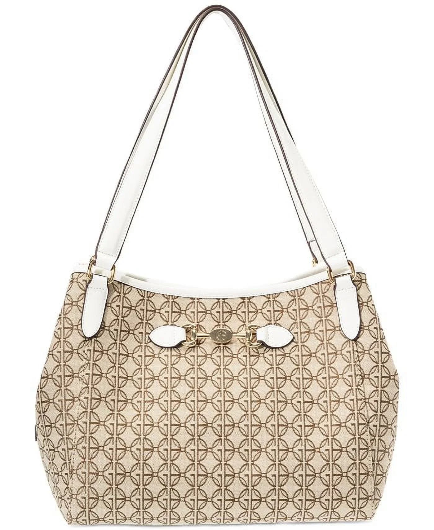 Giani Bernini Logo Jacquard 4 Poster White Signature Shoulder Bag