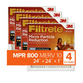 Filtrete 24x24x1 Air Filter,  800  10, Micro Particle Reduction, 4 Filters
