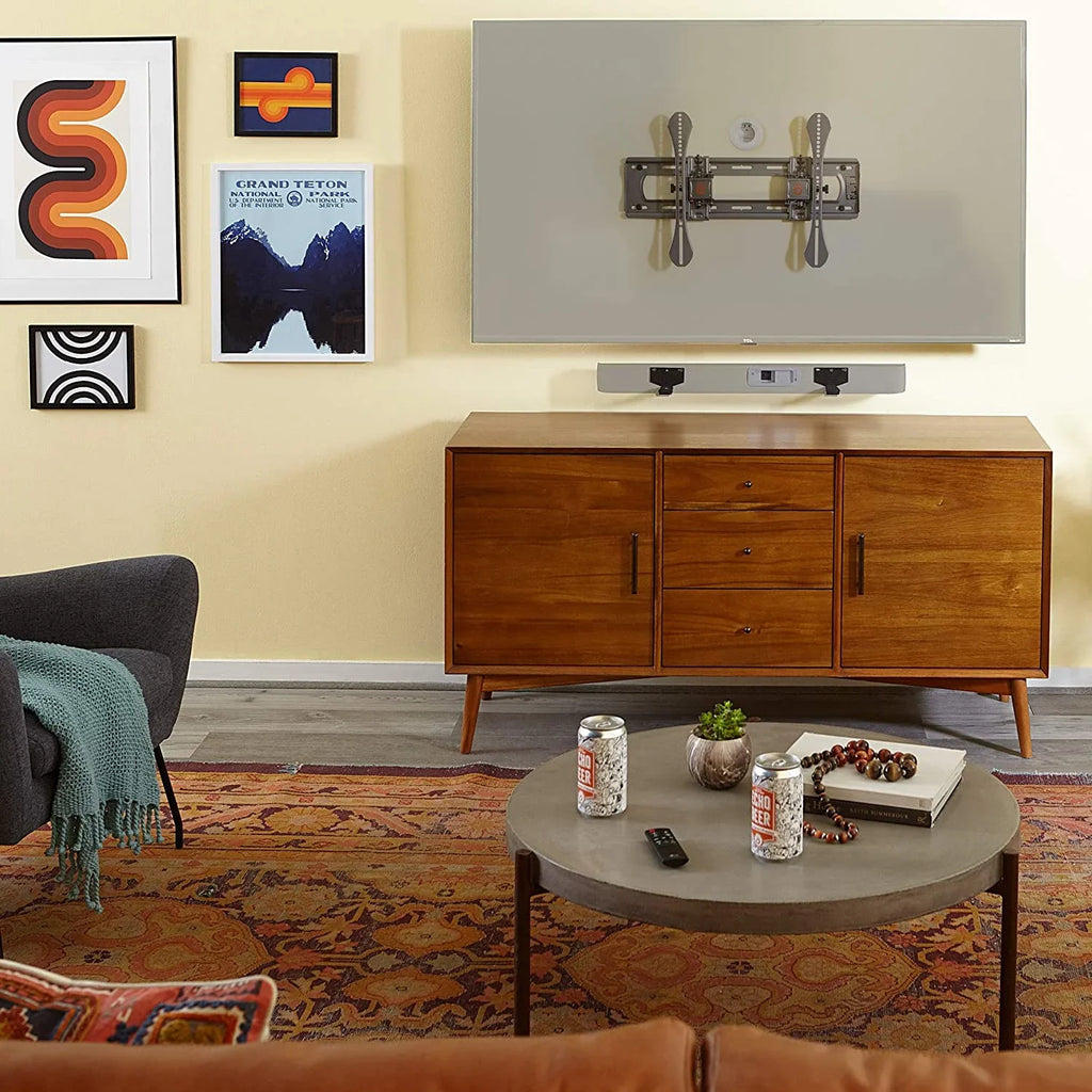 Echogear Universal Soundbar Wall Mount Bracket - Works with All Soundbars Including Samsung, Vizio, Roku, & More - Depth Adjustable for Dolby Atmos Soundbars