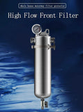 Front Water Filter Housing 10 inch Filter 1 inch  for Whole House Water Purification 304 Stainless Steel 8000L/h