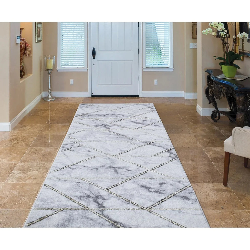 Concord Global Trading Concord Global Brighton Collection Bellucci Area Rug Silver/Ivory /Gray 7'10''x10'6" 8' x 10' Living Room