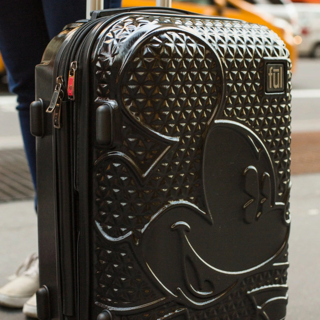 Ful Disney Textured Mickey Mouse 25in Hardsided Rolling Luggage - 25" Black