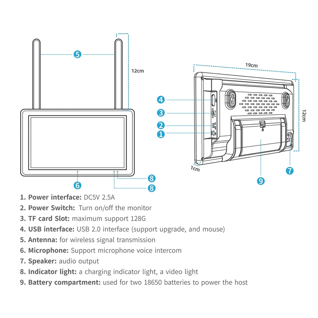 Toguard SC27 2K/3MP  Security Camera System Outdoor with 7" Monitor Bullet Surveillance Camera WiFi Wireless Connector