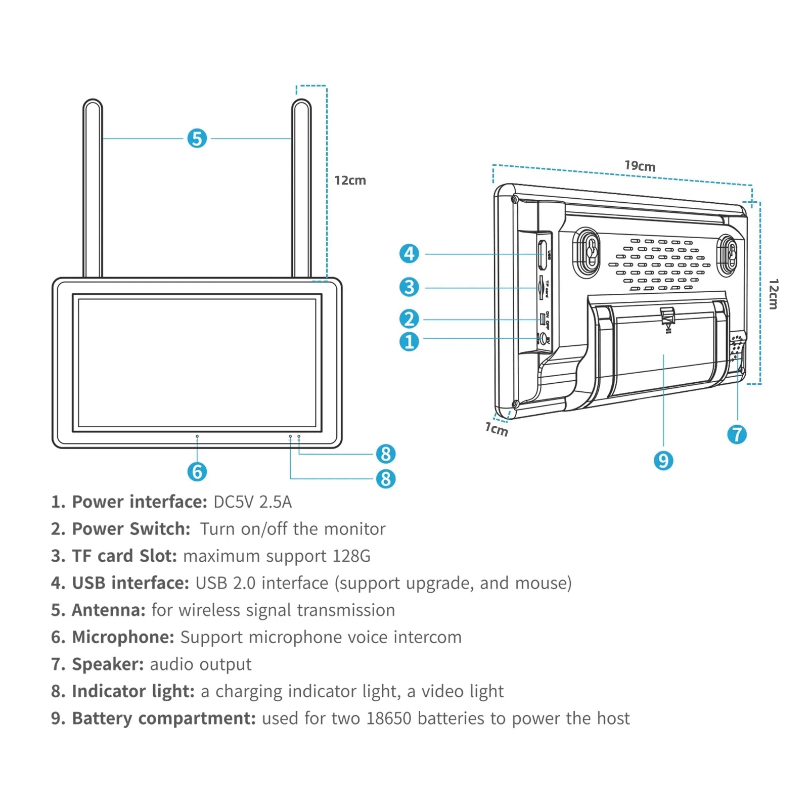 Toguard SC27 2K/3MP  Security Camera System Outdoor with 7" Monitor Bullet Surveillance Camera WiFi Wireless Connector