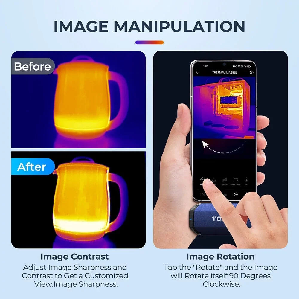 TC001 Thermal Imaging Camera, 256x192  High Resolution, Optimized Temperature Accuracy for , Smartphones & Tablets