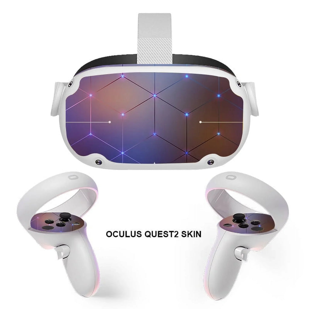 Meta Oculus Quest 2 All-In-One  Headset, Touch Controllers, 256GB , 1832x1920 up to 90 Hz Refresh Rate , 3D Audio, Mytrix Head Strap, Carrying Case, Earphone, Futuristic Space Purple Stickers