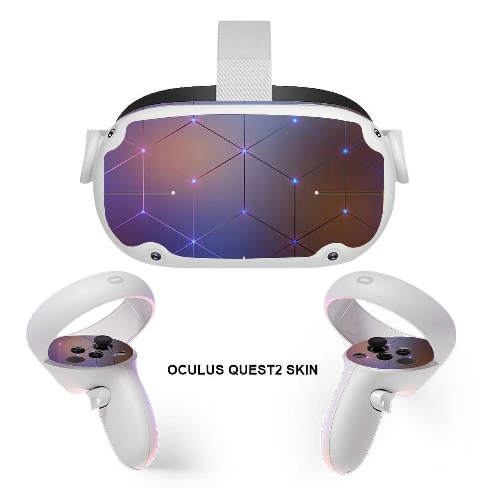 Meta Oculus Quest 2 All-In-One  Headset, Touch Controllers, 256GB , 1832x1920 up to 90 Hz Refresh Rate , 3D Audio, Mytrix Head Strap, Carrying Case, Earphone, Futuristic Space Purple Stickers