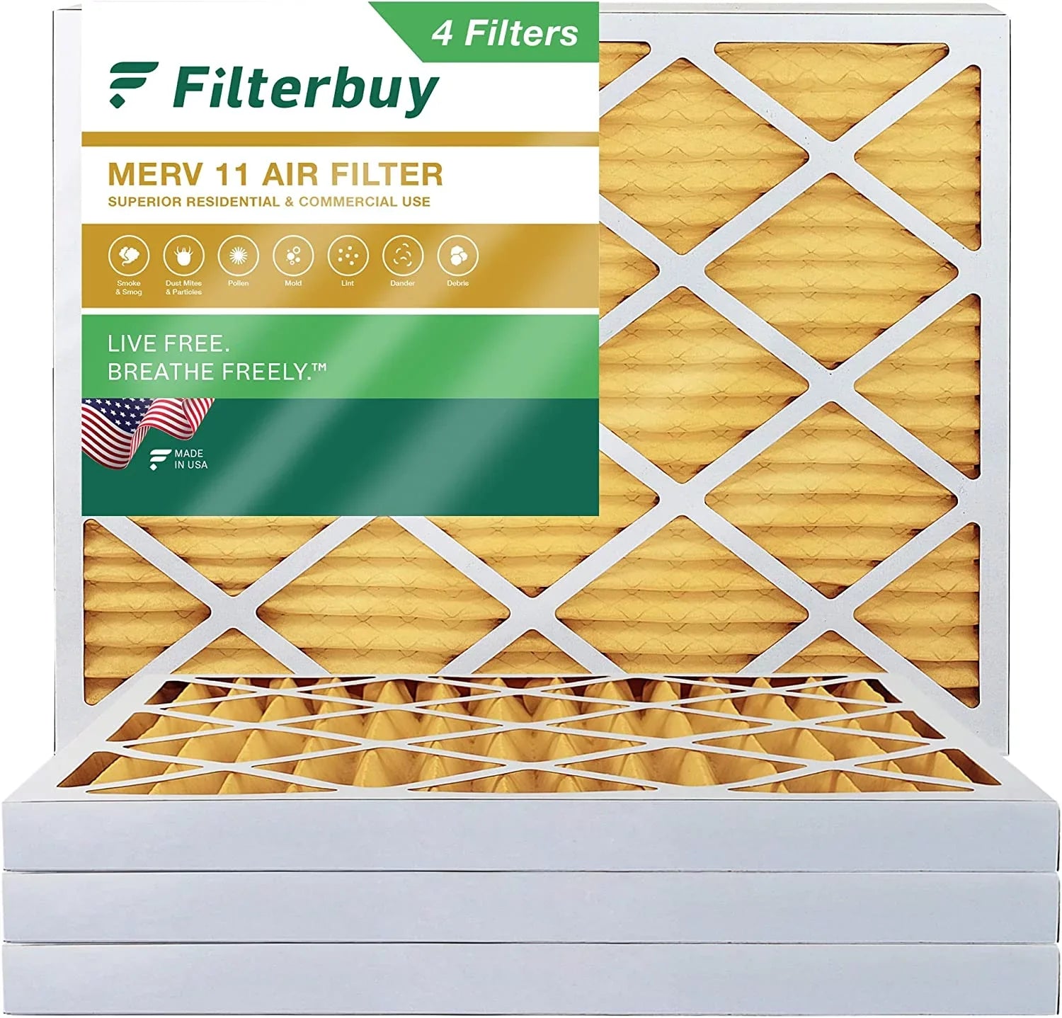 Filterbuy 25x32x2  11 Pleated   Furnace Air Filters (4-Pack)