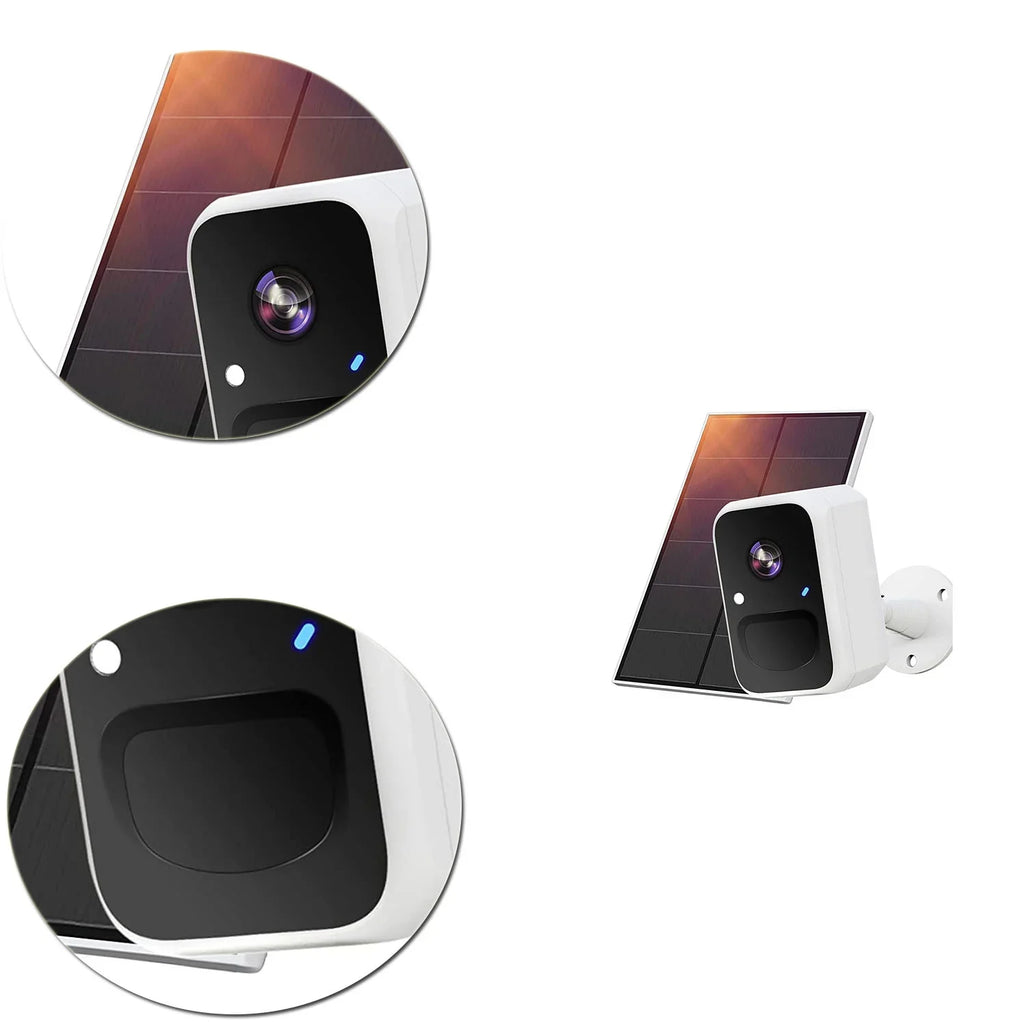 Solar Security Cameras Wireless Outdoor with Solar Panel for Home Security, WiFi Surveillance Camera with Motion Detection, Color Vision, 2-Way Audio, Spotlight, Alarm IP65