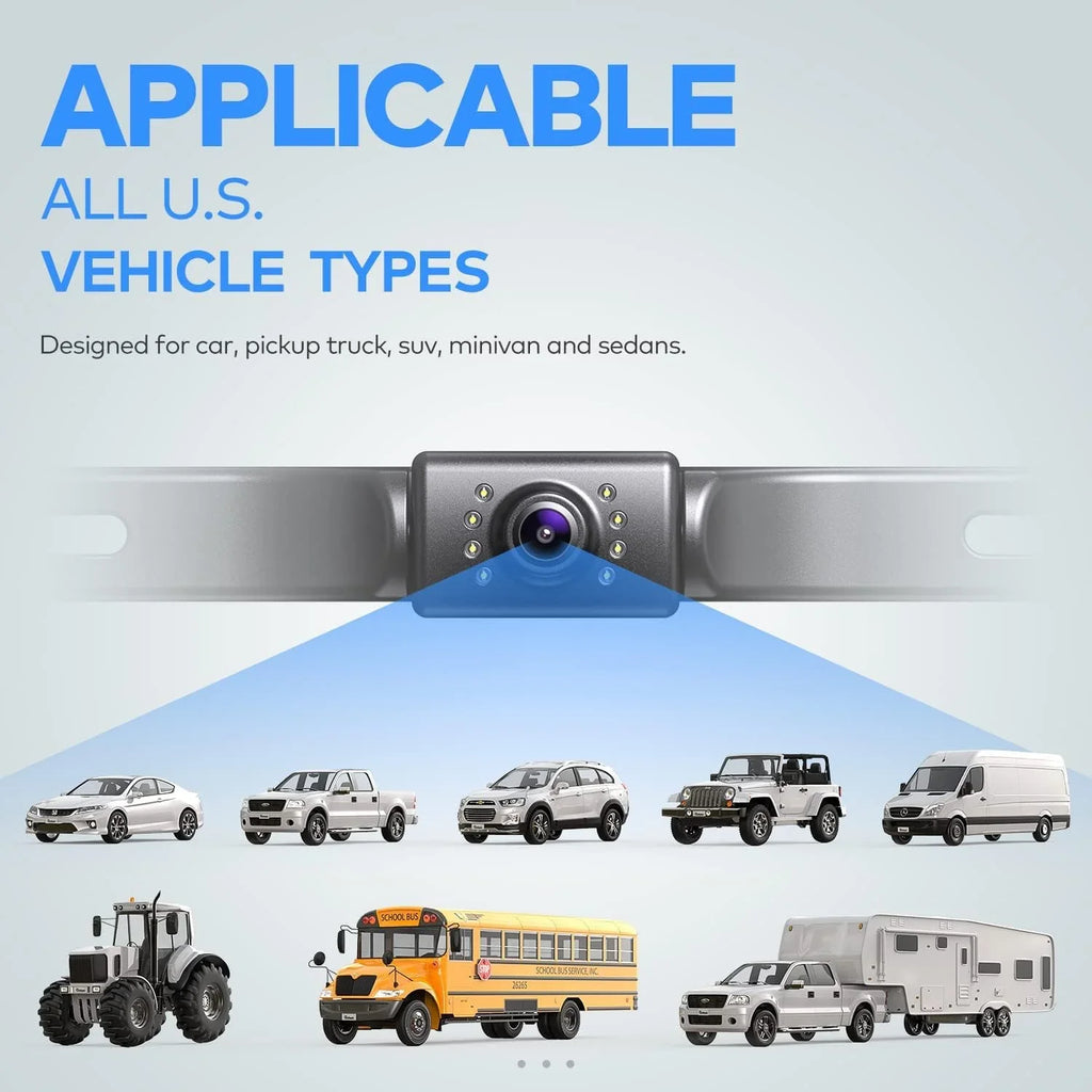 eRapta Backup Camera Rear View License Plate, 45° Adjustment Bracket with 149° Perfect Angle, Night Vision, IP69K Lever