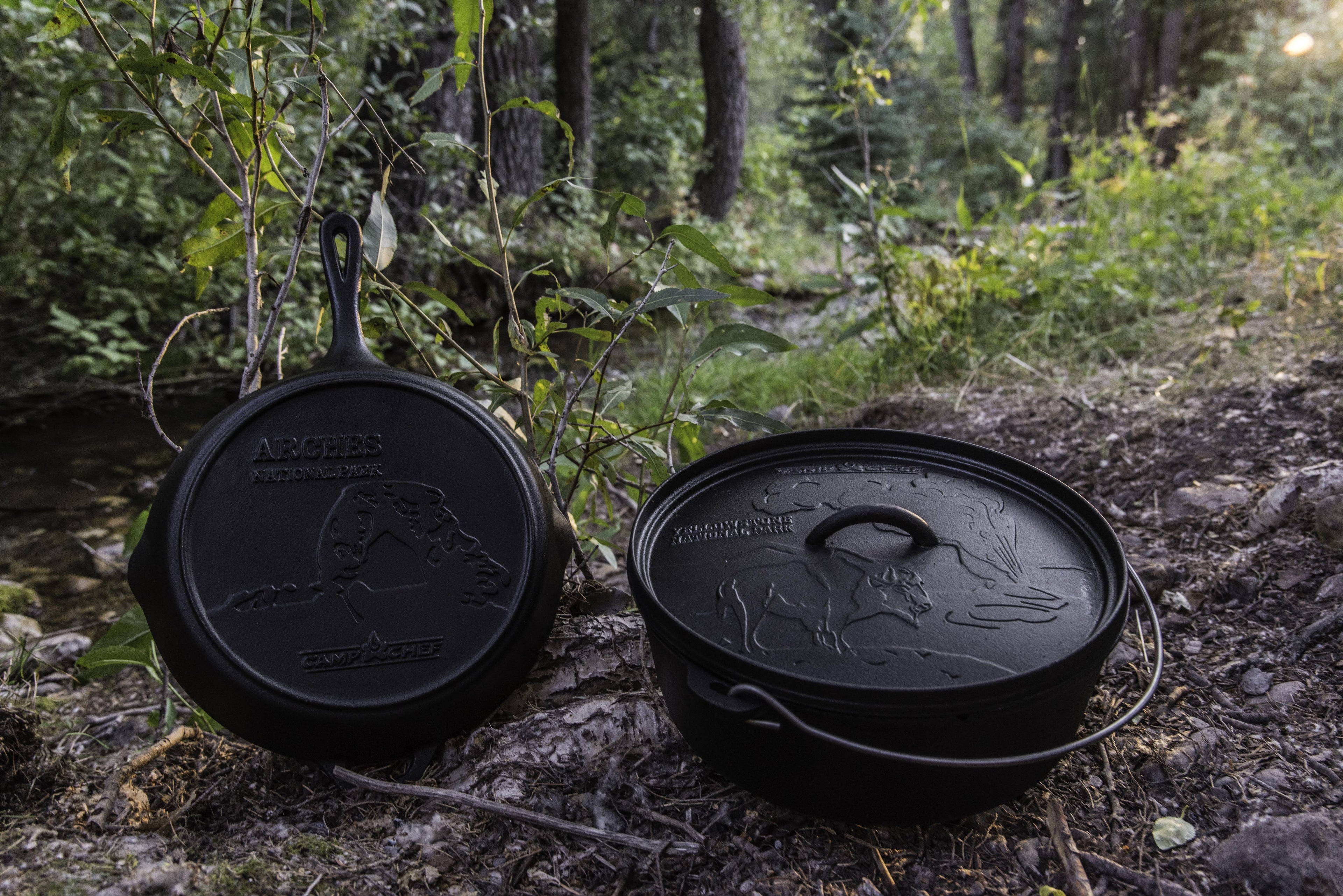 Camp Chef 12" Dutch Oven and Skillet Set, CBOX100, Cast Iron Nonstick
