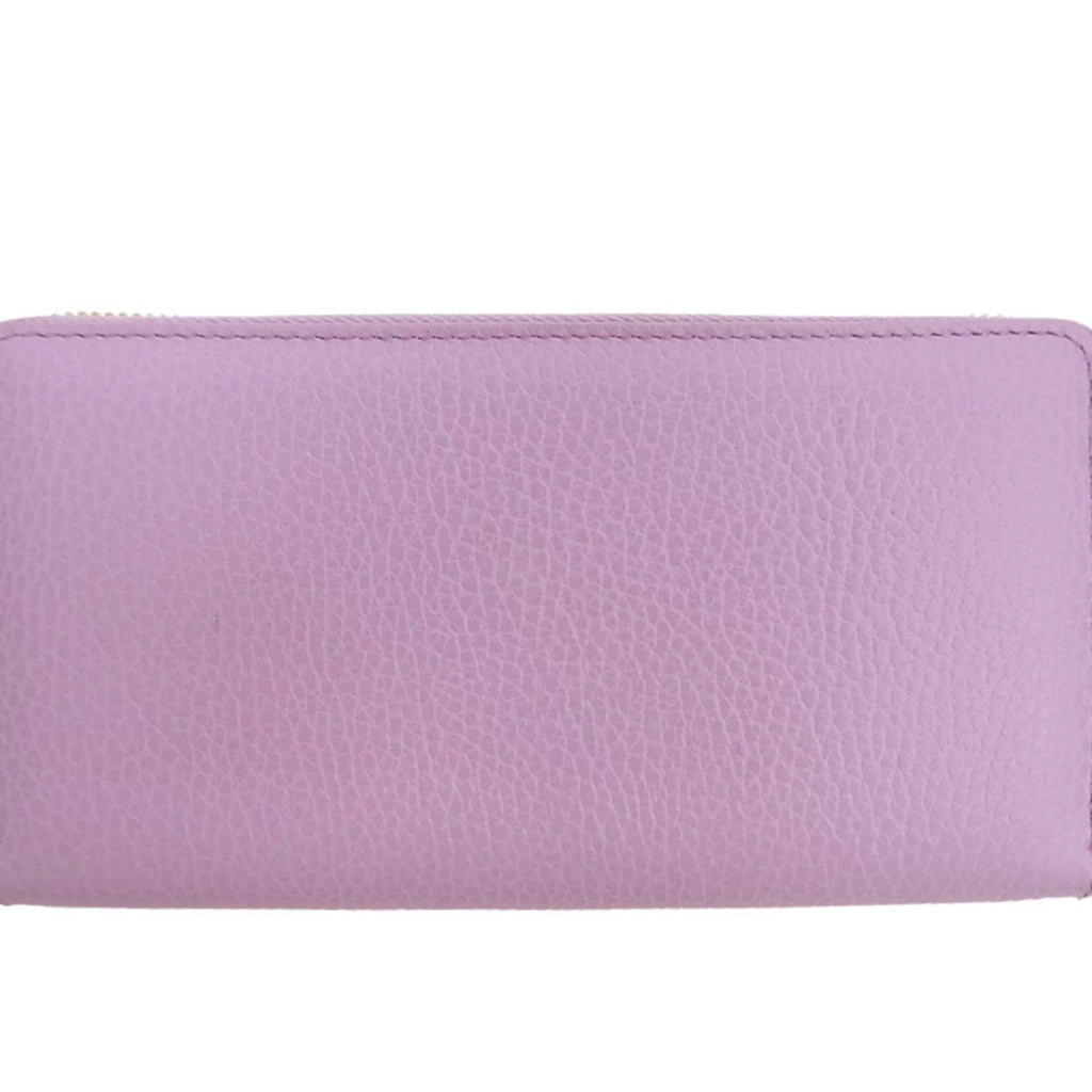 Pre-Owned  Gucci 499337  Marmont Bosco Zip Around Wallet Round Purse Light Pink Dog Boston Terrier (Like New)