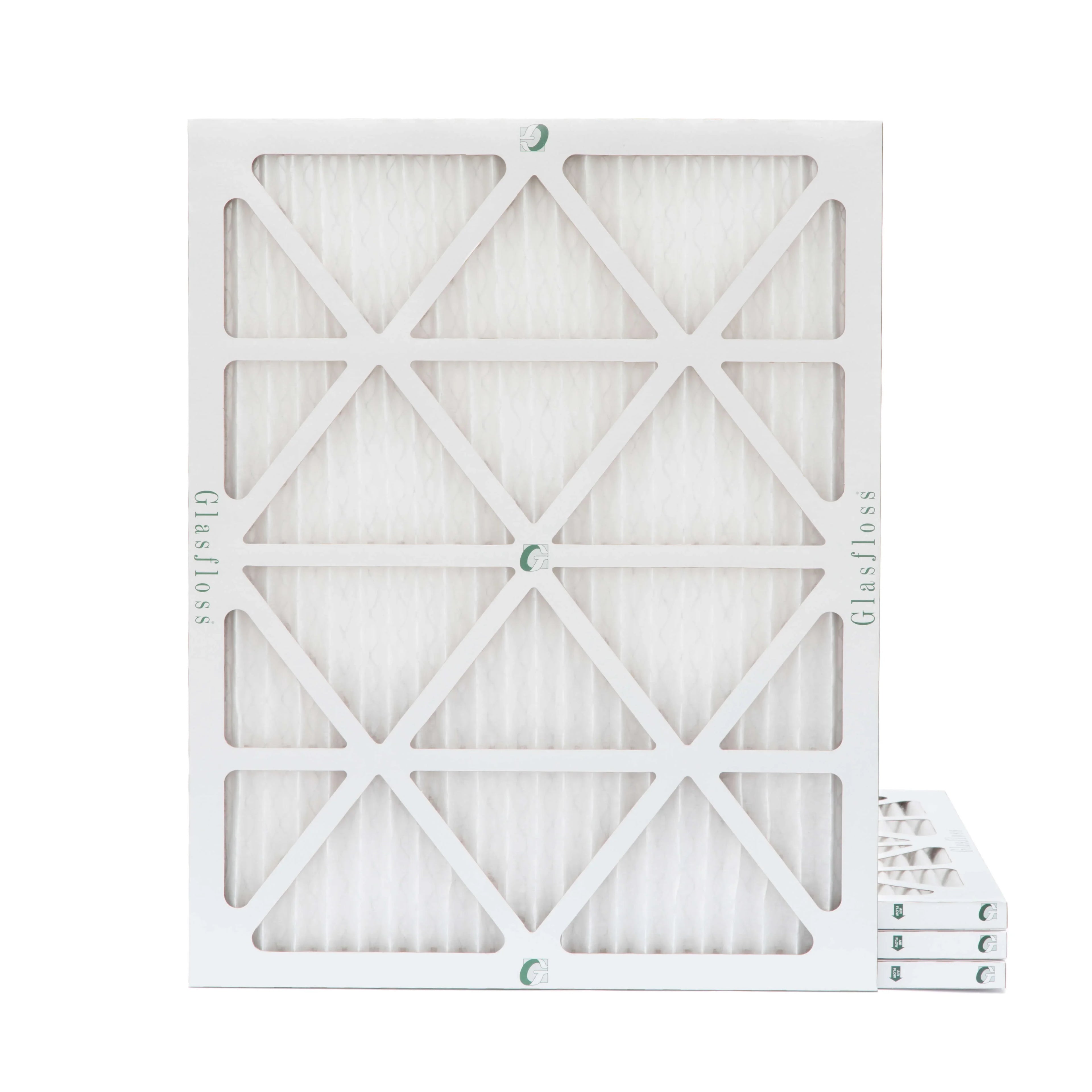 Glasfloss  20x25x1  10 Pleated  Furnace Air Filters. Box of 4. Exact Size: 19-1/2 x 24-1/2 x 7/8