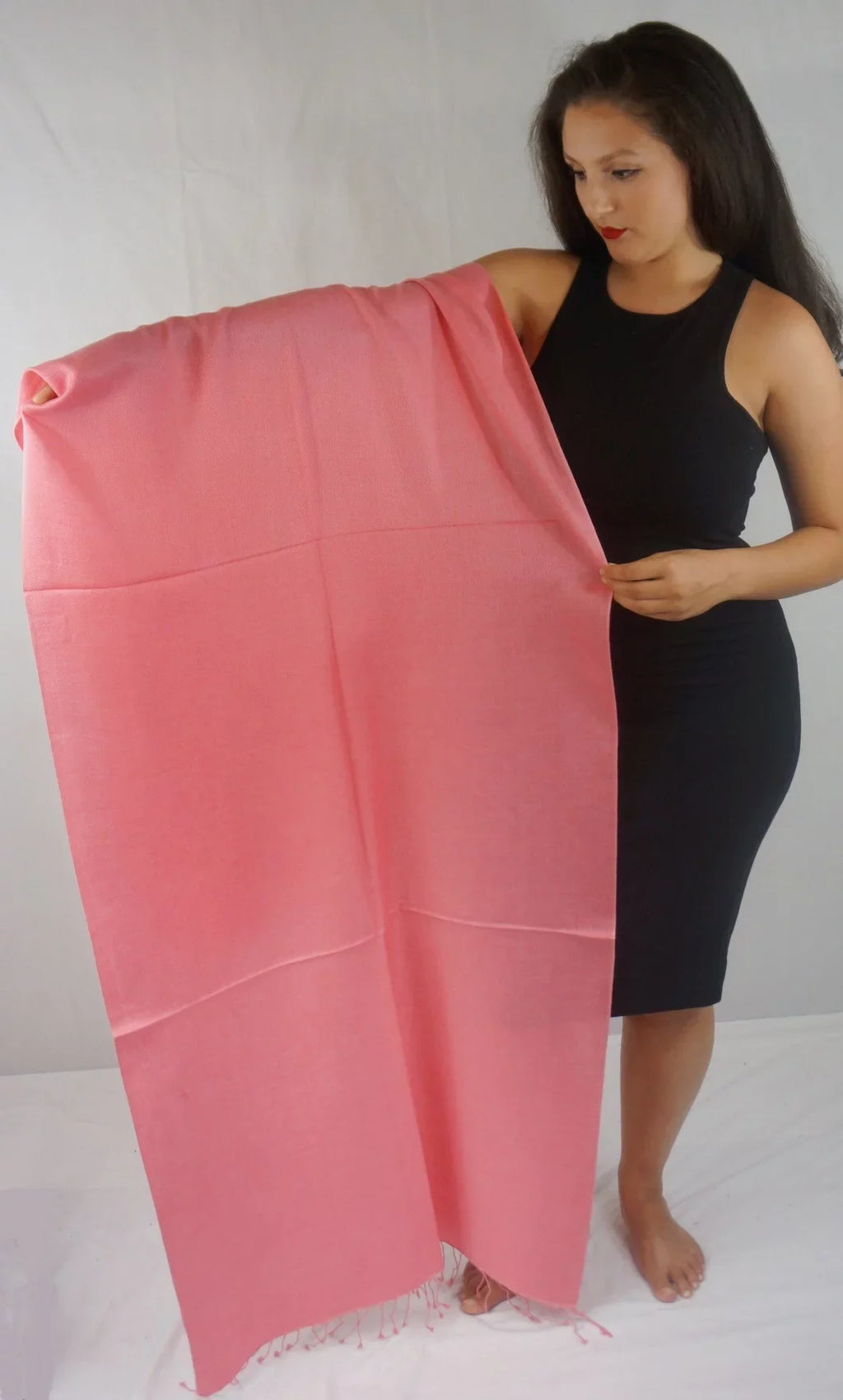 Scarf/Scarves/Shawl/Shawls/Stole/Wrap/Pashmina Scarf/Pashmina Shawl/Cashmere/Cashmere Scarf/Wool/Silk (Light Coral)