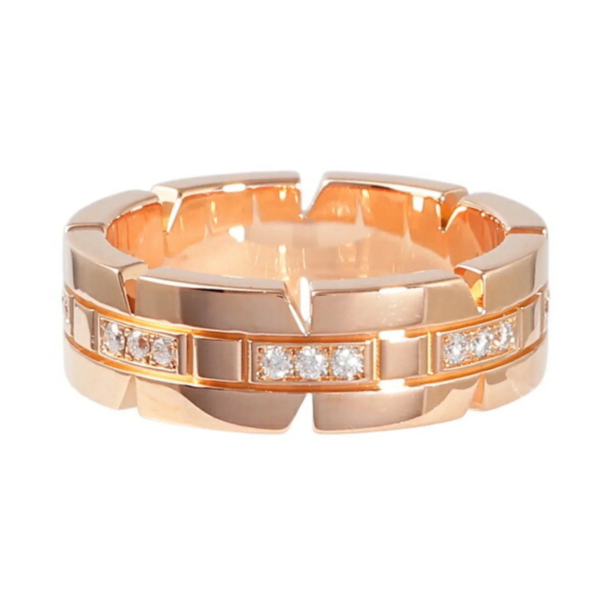 Pre-Owned Cartier Tank Française K18PG pink gold ring (Good)