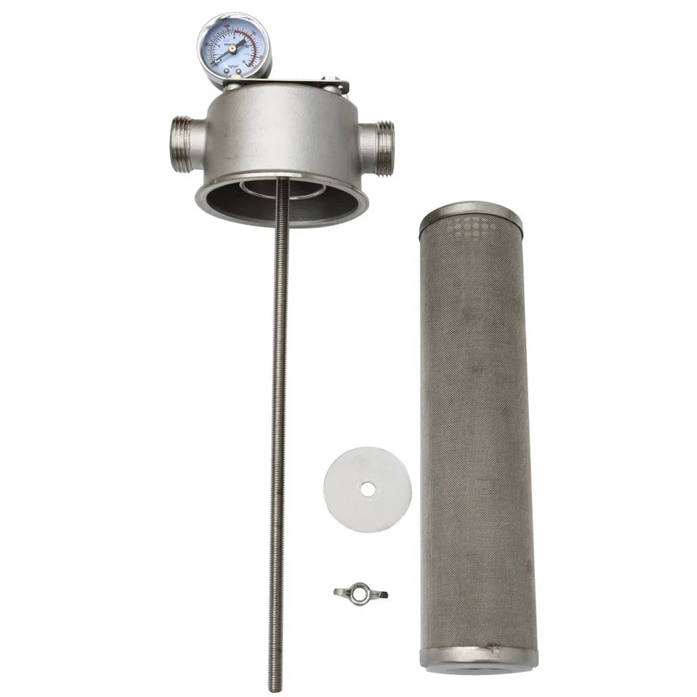 Front Water Filter Housing 10 inch Filter 1 inch  for Whole House Water Purification 304 Stainless Steel 8000L/h