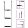 Dcenta 3  Folding Boarding Ladder Stainless Steel Non-Slip Telescopic Ladder for Swimming Pool, Boat and Mounting Platform