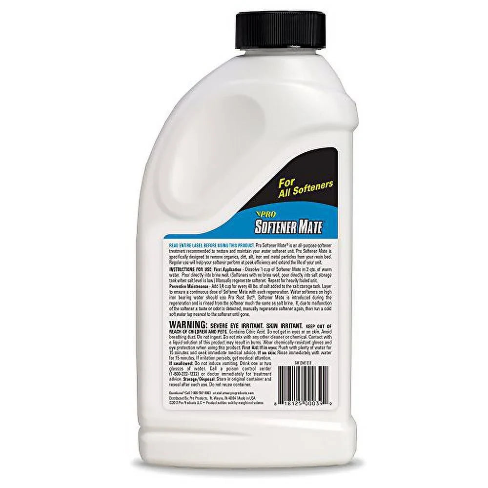 Softener Mate Water Softener Cleaner – Cleans Fouled Resin – Removes Tannins -- Restores Softener Efficiency – Maintains Softener Performance – Removes Damaging Organic Compounds