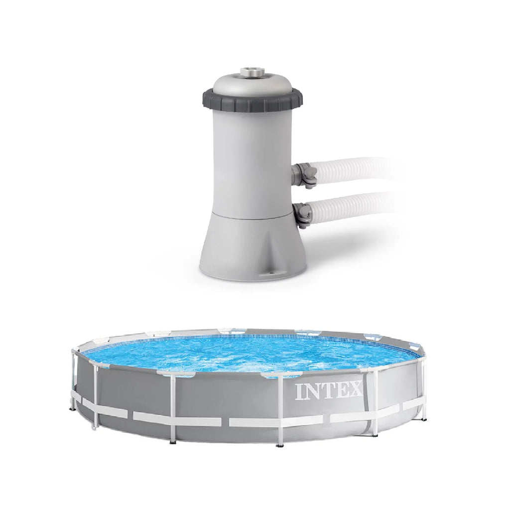 Intex 12 Foot x 30 Inches Pool with Intex 530  Pool Cartridge Filter Pump