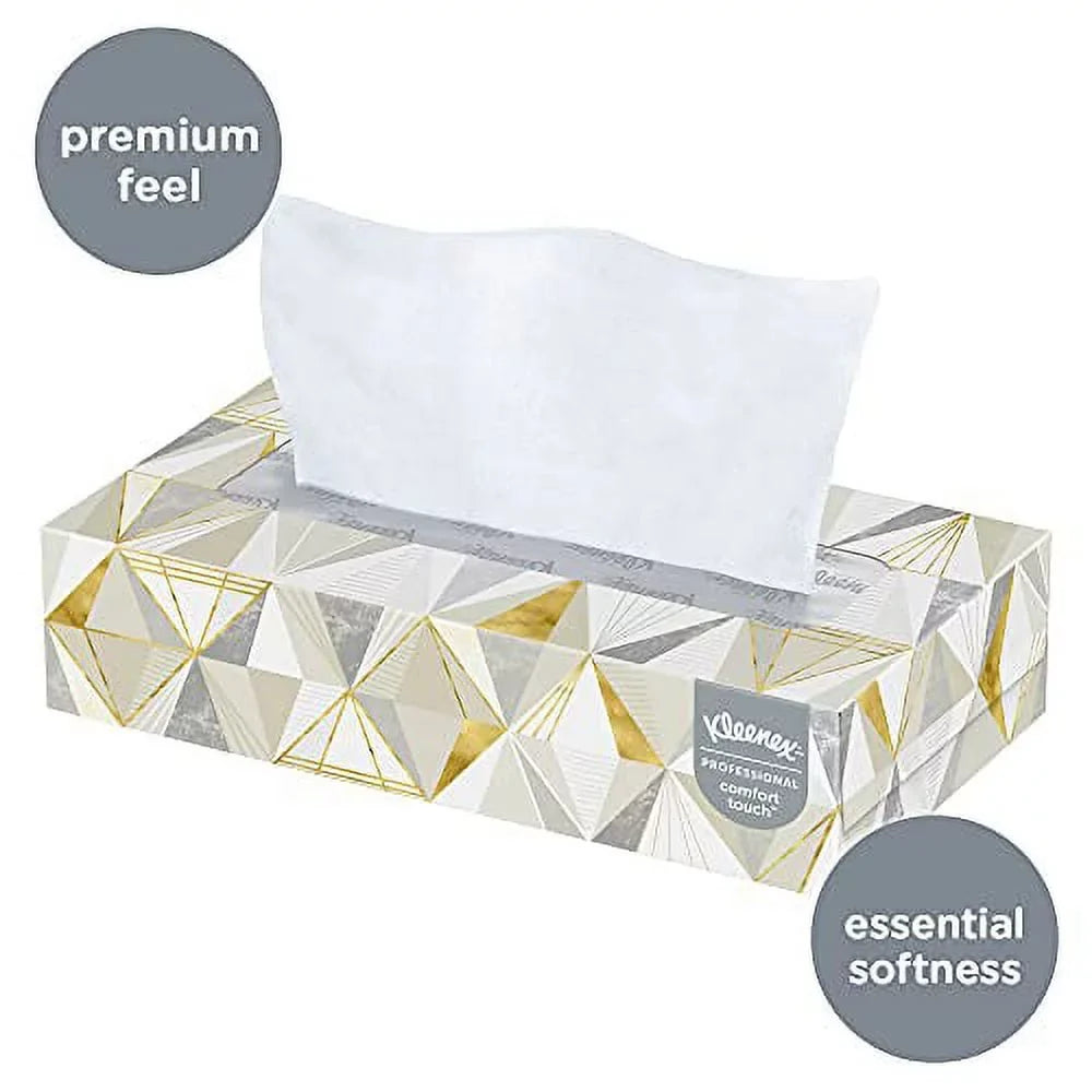 Kleenex Facial Tissue, White, 8-2/5 x 8-3/5 Inch, 125 Tissues per Box, 12 Count
