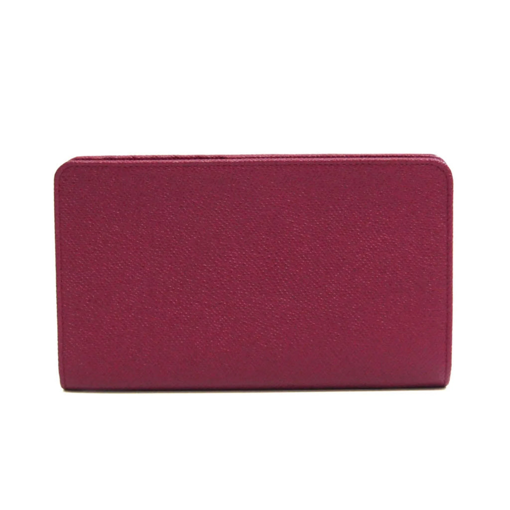 Pre-Owned Bvlgari Bvlgari Bvlgari 281715 Women's Leather Phone Wallet Purple,Red Color (Good)