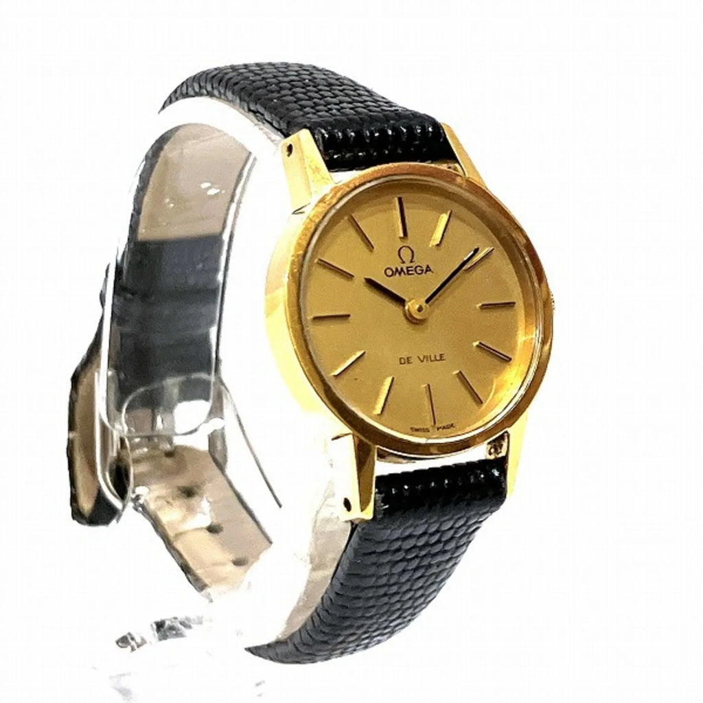 Pre-Owned Omega Deville Manual Winding Gold Dial Watch Ladies (Good)