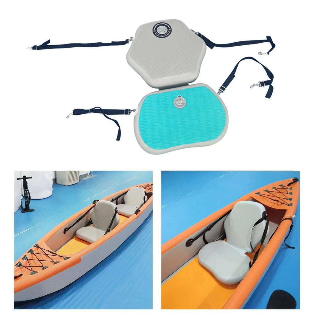 Inflatable Kayak Seat with Back Support Rowboats Universal Paddle Boards Seat