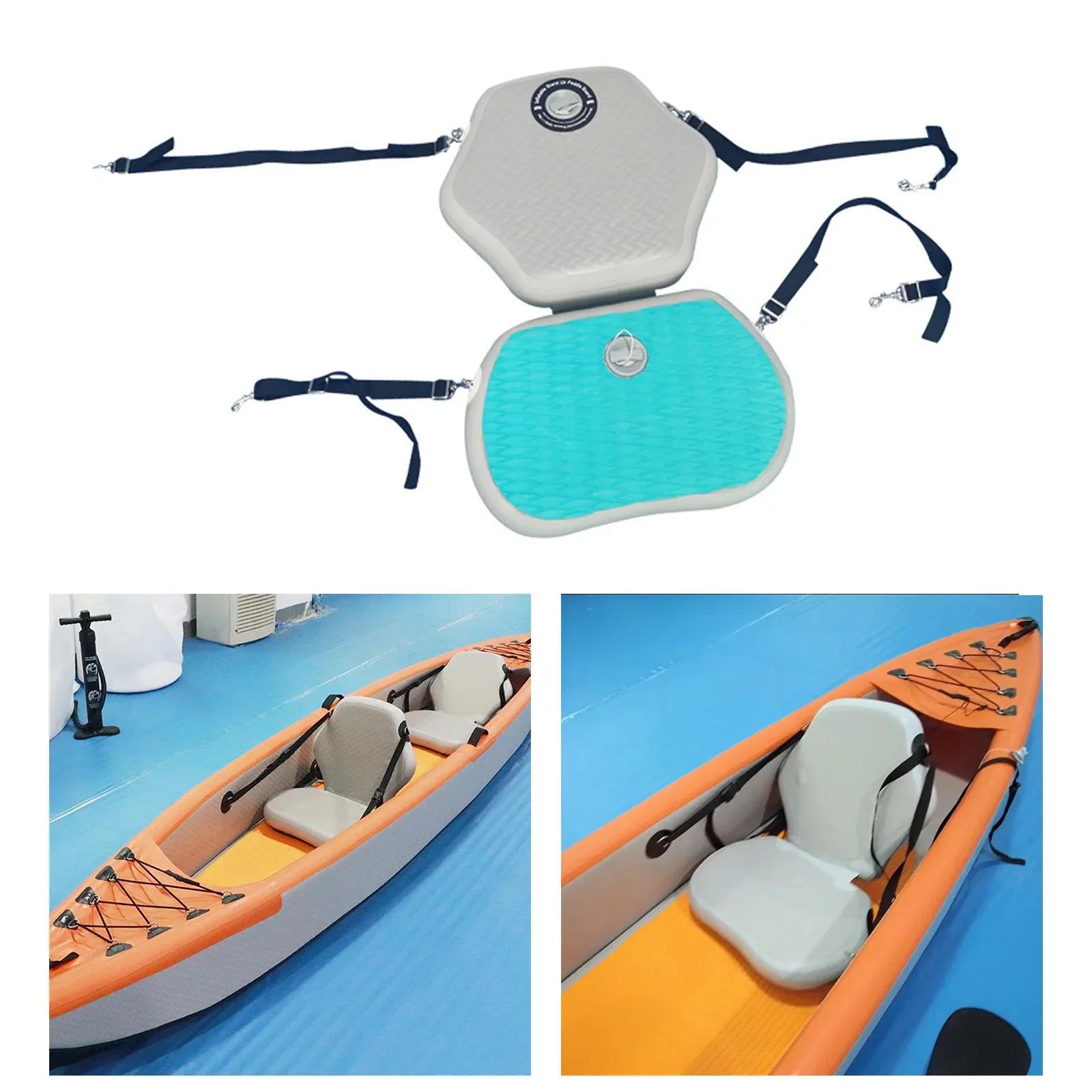 Inflatable Kayak Seat with Back Support Rowboats Universal Paddle Boards Seat