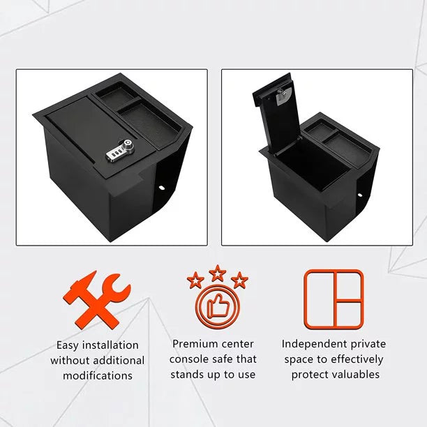 Center Console Gun Safe Storage Box Vault Compatible with 2007 - 2013 Toyota Tundra, 2008 - 2021 Toyota Sequoia