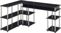 Designs2Go No Tools Office Contemporary Home Study, Modern Organization, 2-Piece Set (Desk, Console Table), Black