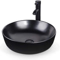 Artistic Porcelain Ceramic Vessel Sink Basin Washing Bowl Set Cabinet Countertop Sink with Chrome Faucet Pop-up Drain and Water Pipe Lavatory