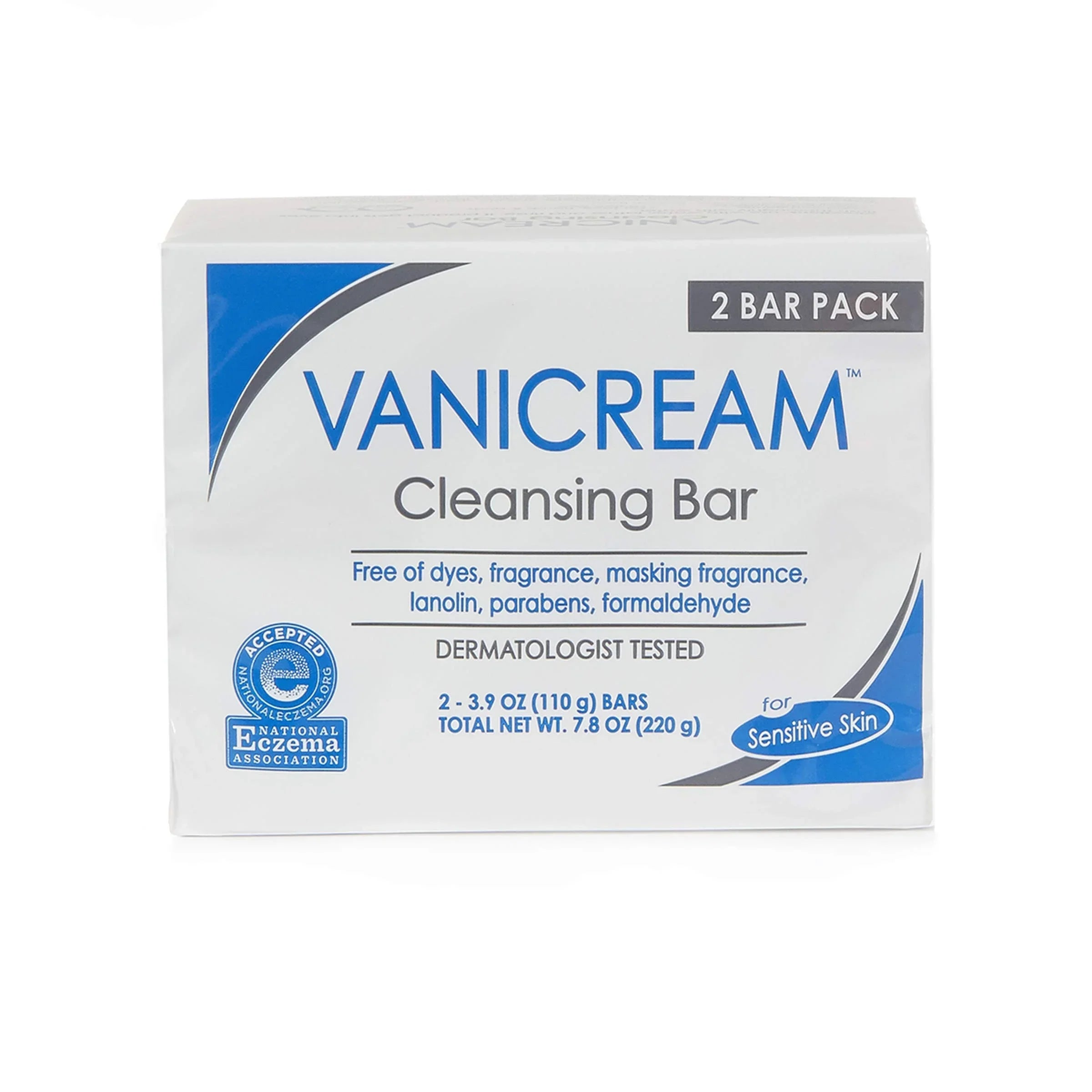 Vanicream, Cleansing Bar Fragrance Gluten And Sulfate Free For Sensitive Skin Gently Cleanses And Moisturizes 3.9 Pack Of 2, 7.8 Ounce.