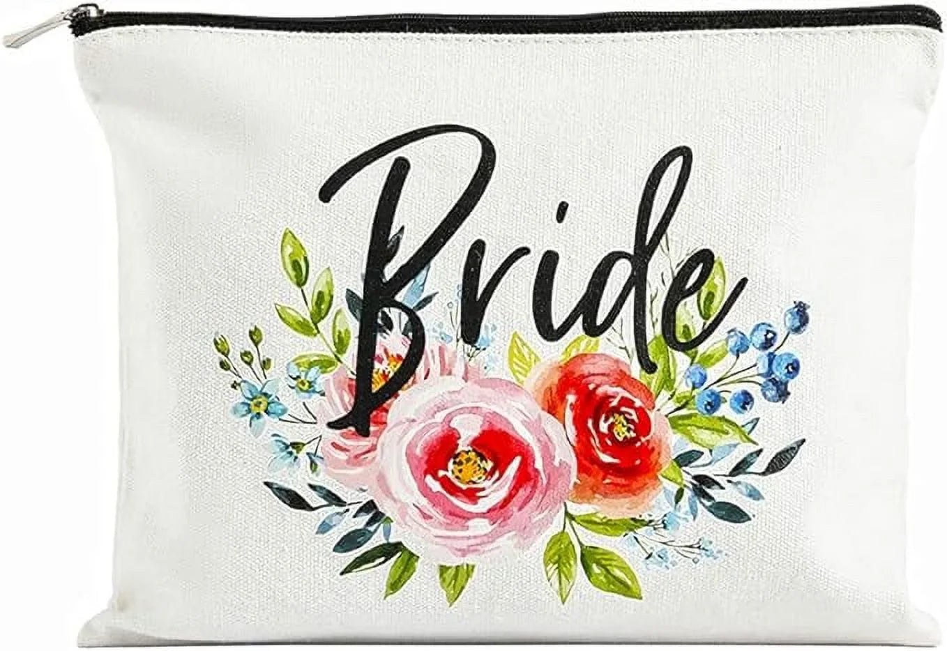 Charmoly Bridal Shower Gifts Bachelorette Gifts Bachelorette Party Favors Wedding Gifts Engagement Gifts Bride Gifts Bride Makeup Bag Miss to Mrs Bride to be Gifts Cosmetic Bag (Blue-Pink)