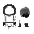Radirus Panoramic Sports Camera Dive Case, Waterproof Housing, Diving Protective Cover, Underwater 50M, Silicone Lens Cover