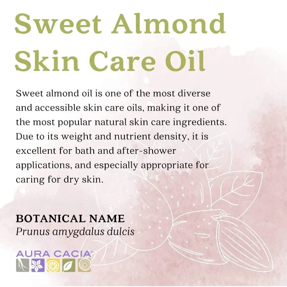 Aura Cacia Organic Skin Care Oil, Nurturing Sweet Almond, 4 Fluid Ounce