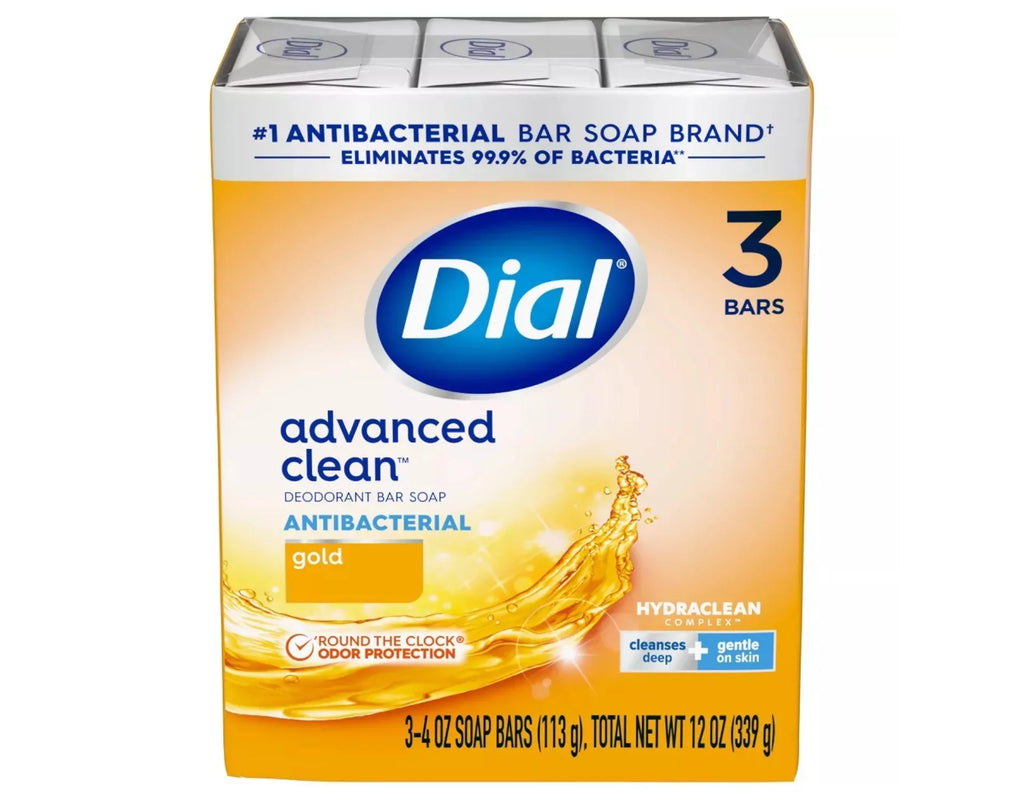 Dial Antibacterial Deodorant Soap Bar, Gold, 4 oz bars, 3 ea (Pack of 6)