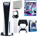 Sony Playstation 5 Disc Version (Sony PS5 Disc) with Midnight Black Extra Controller, Headset, Media Remote, Destruction Allstars, Accessory Starter Kit and Microfiber Cleaning Cloth Bundle