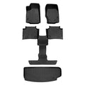 SA0568-B0570-E0568 All Weather Custom Fit Black 3 Row & Cargo Liner Behind the 3rd Row Floor Mat Liner Set for 2021-2023 Jeep Grand Cherokee L, Black