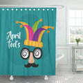 Absurd April Fools Mask Mustache Silly Glasses and Hat Advert Shower Curtain 60x72 inch