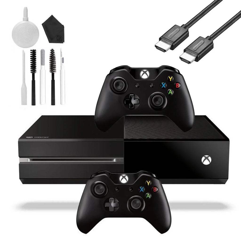 Microsoft Xbox One Original 500GB Gaming Console Black with 2 Controller  Cable Cleaning Kit Bundle Like New