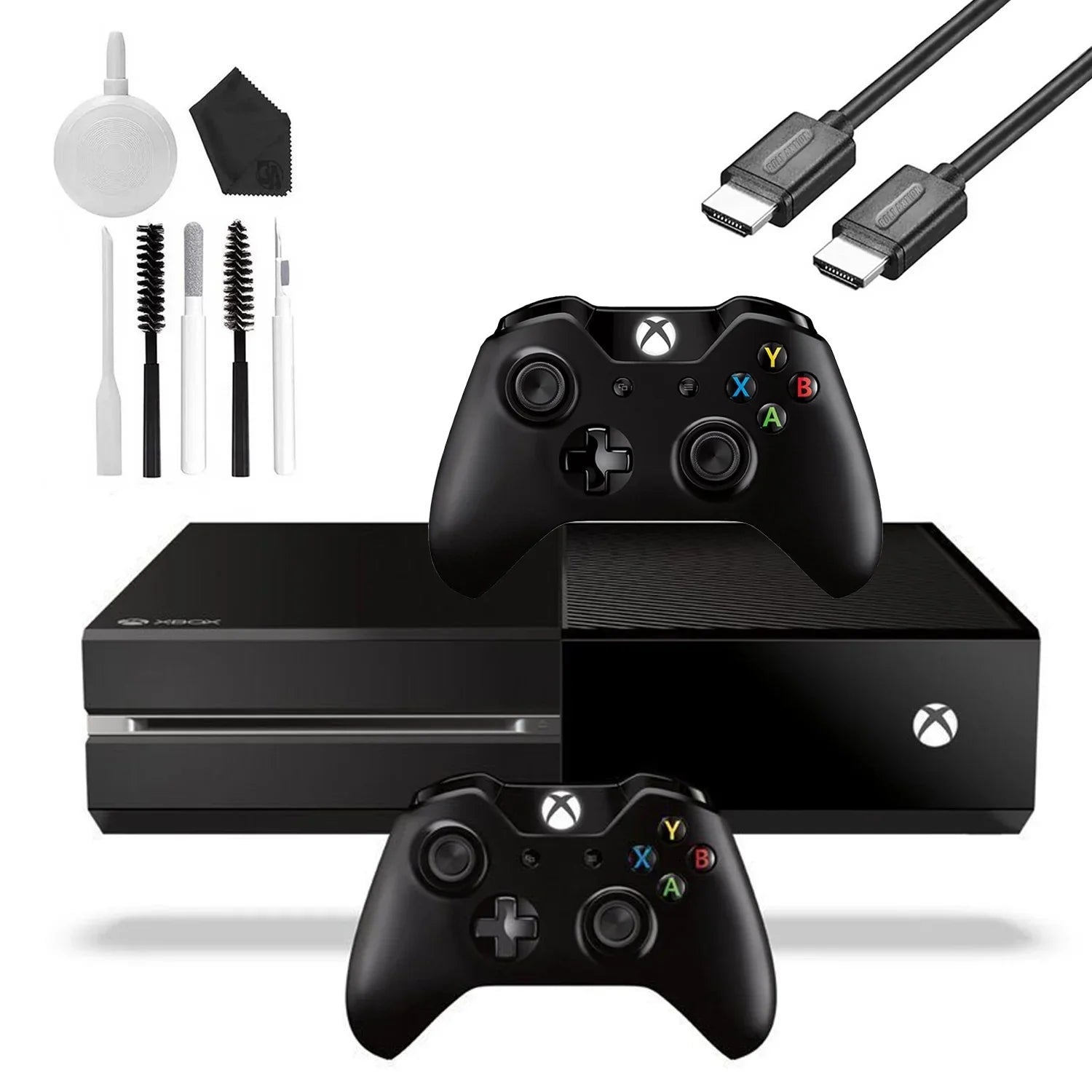 Microsoft Xbox One Original 500GB Gaming Console Black with 2 Controller  Cable Cleaning Kit Bundle Like New